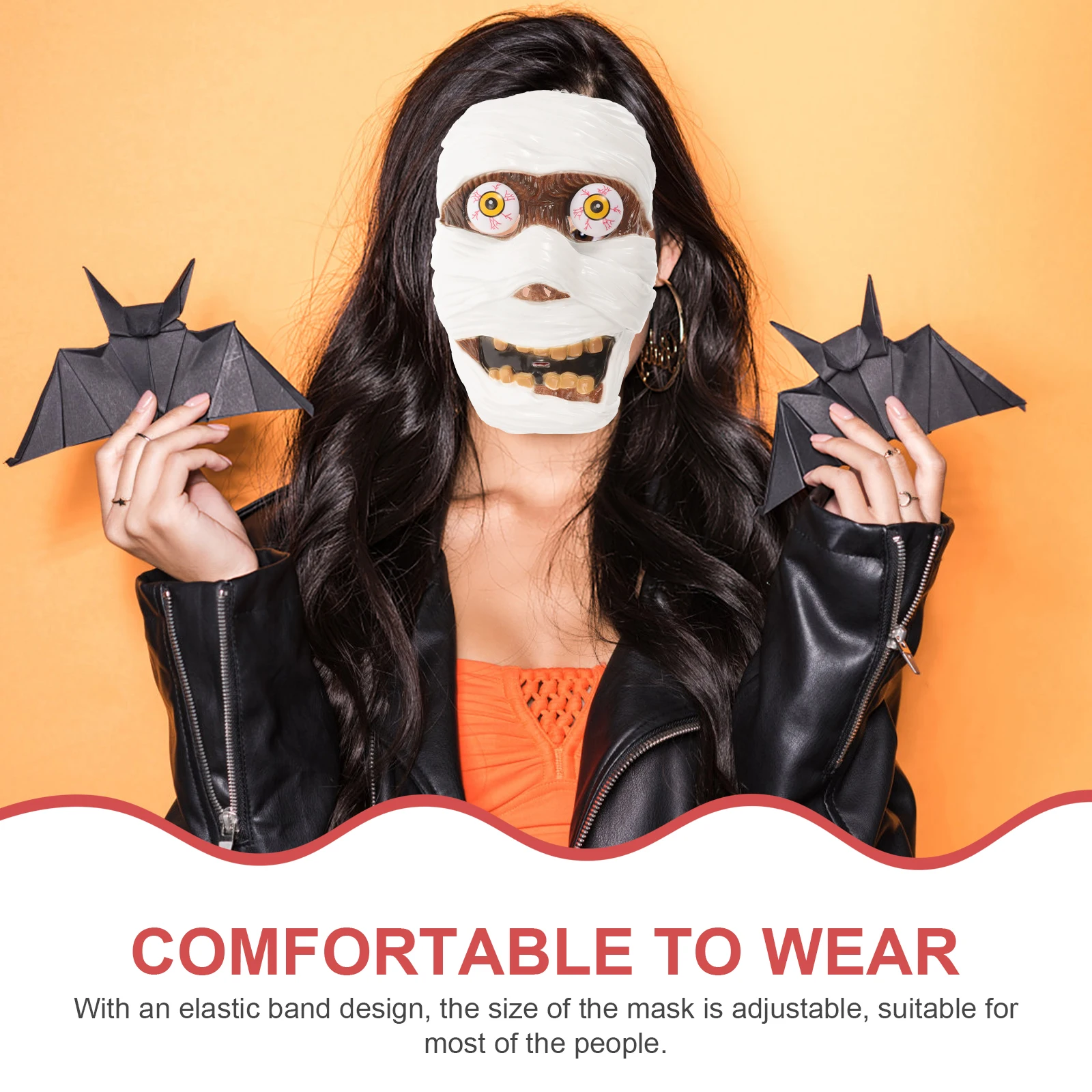 

2pcs Scary Halloween Mask Adult Horror Costume Creepy Plastic Mask for Cosplay Party Haunted House Stage Prop