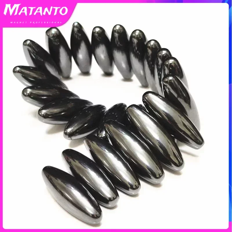 10PCS Strong Magnetic Therapy Relief Toy Oval Shape Olive Rattle Power Ferrite Magnet Beads Set Health Care Massager