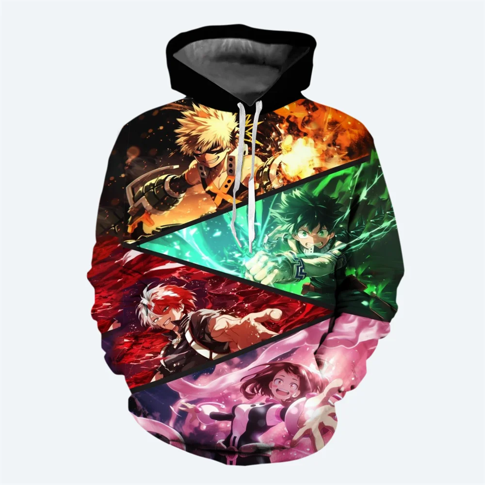 New Winter Anime Men's Hoodie 3D Printed My Hero Academia Print Sweatshirt Fashion Street Hip-hop Style Casual Men's Hoodie