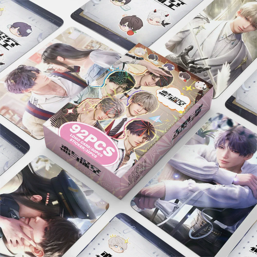 92Pcs/Set Love and Deep Space Laser LOMO Cards -  Sylus Zayne Xavier Rafayel Characters Holographic Photo Cards with Stickers
