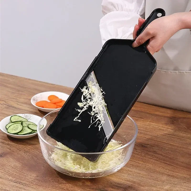 Multifunctional Vegetable Slicer Stainless Steel Kitchen Tool for Onions Potatoes Radishes - Plastic Handle