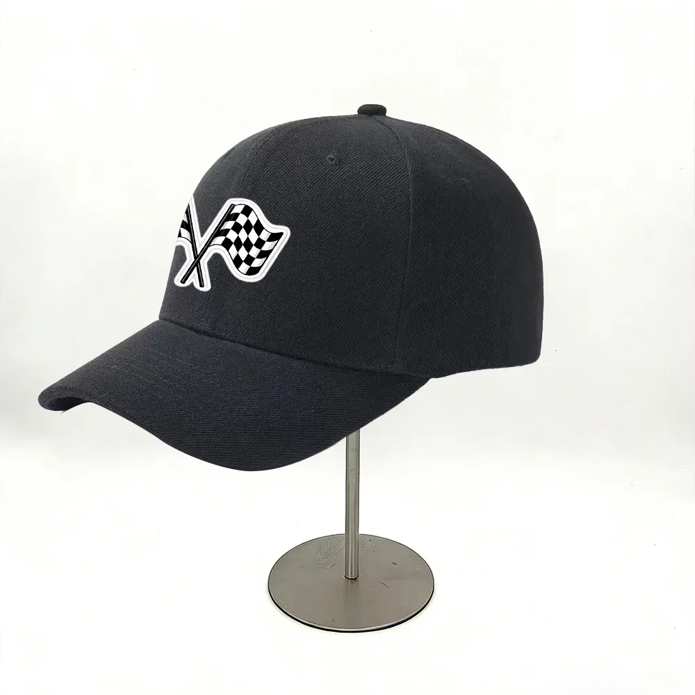 Custom Hat Minimalist Black And White Baseball Cap • Racing Checkered Flag Design Must-Have For Racing Enthusiasts And Trendset