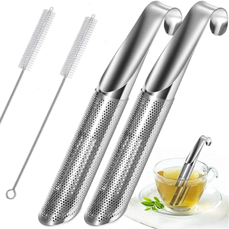 Infusor de té de acero inoxidable, diseño de tubería creativa, taza de té de Metal para colador, filtro elegante para té Puer, accesorios de