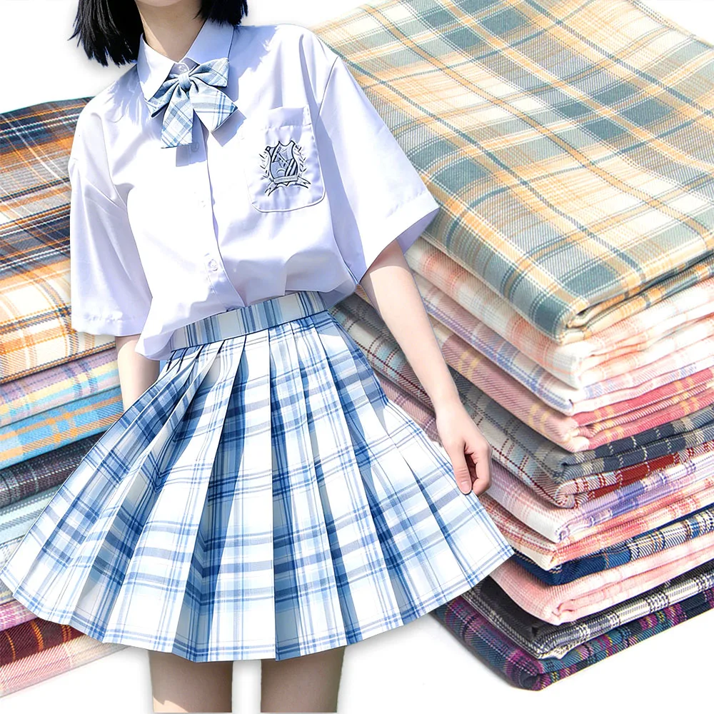 150cm X 50cm Polyester Japanese JK Plaid Fabric for DIY Sewing Girl's Skirt Clothing Hand Quilting Tablecloth Crafts Accessories