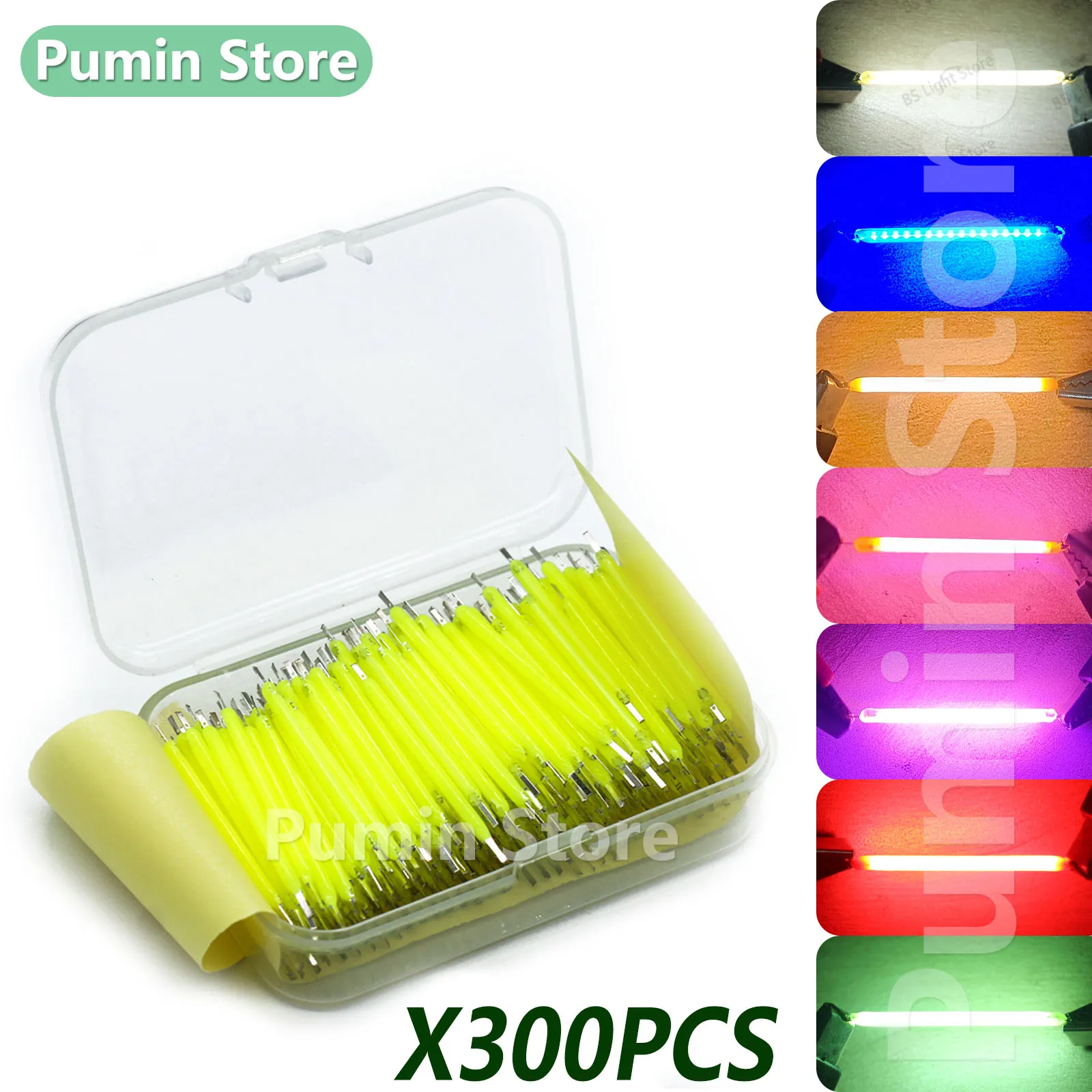 300pcs LED Filament Light Emitting Diode Retro Light Bulb 3V 2200k White Blue Green Red Pink Purple  38mm Decoration Filament