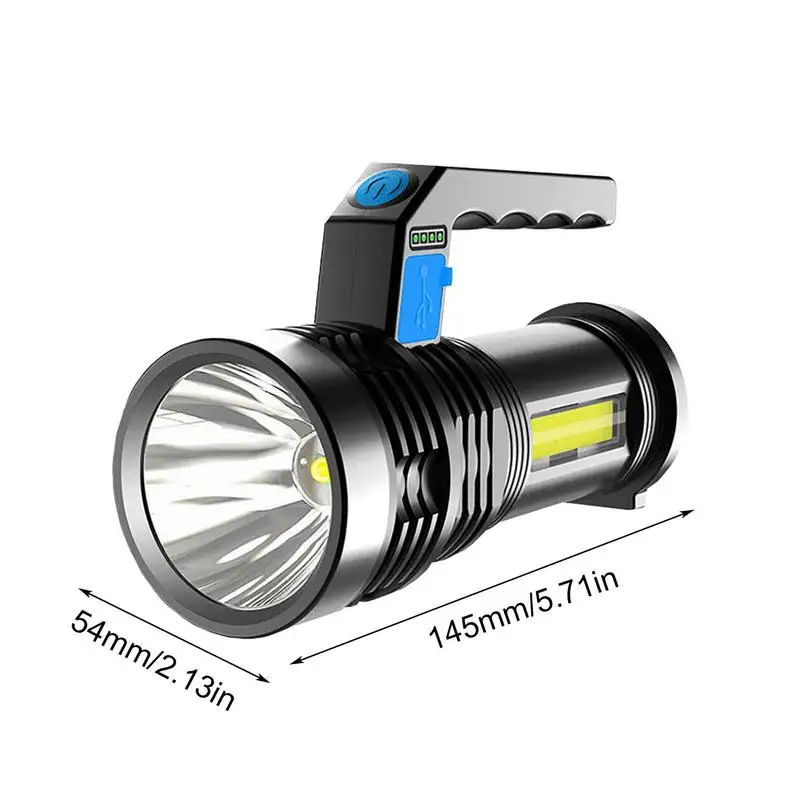 Imagem -06 - Lanterna Led Recarregável de Longo Alcance Luz Lateral Cob Tocha Impermeável Lanterna de Acampamento Portátil Níveis de Brilho