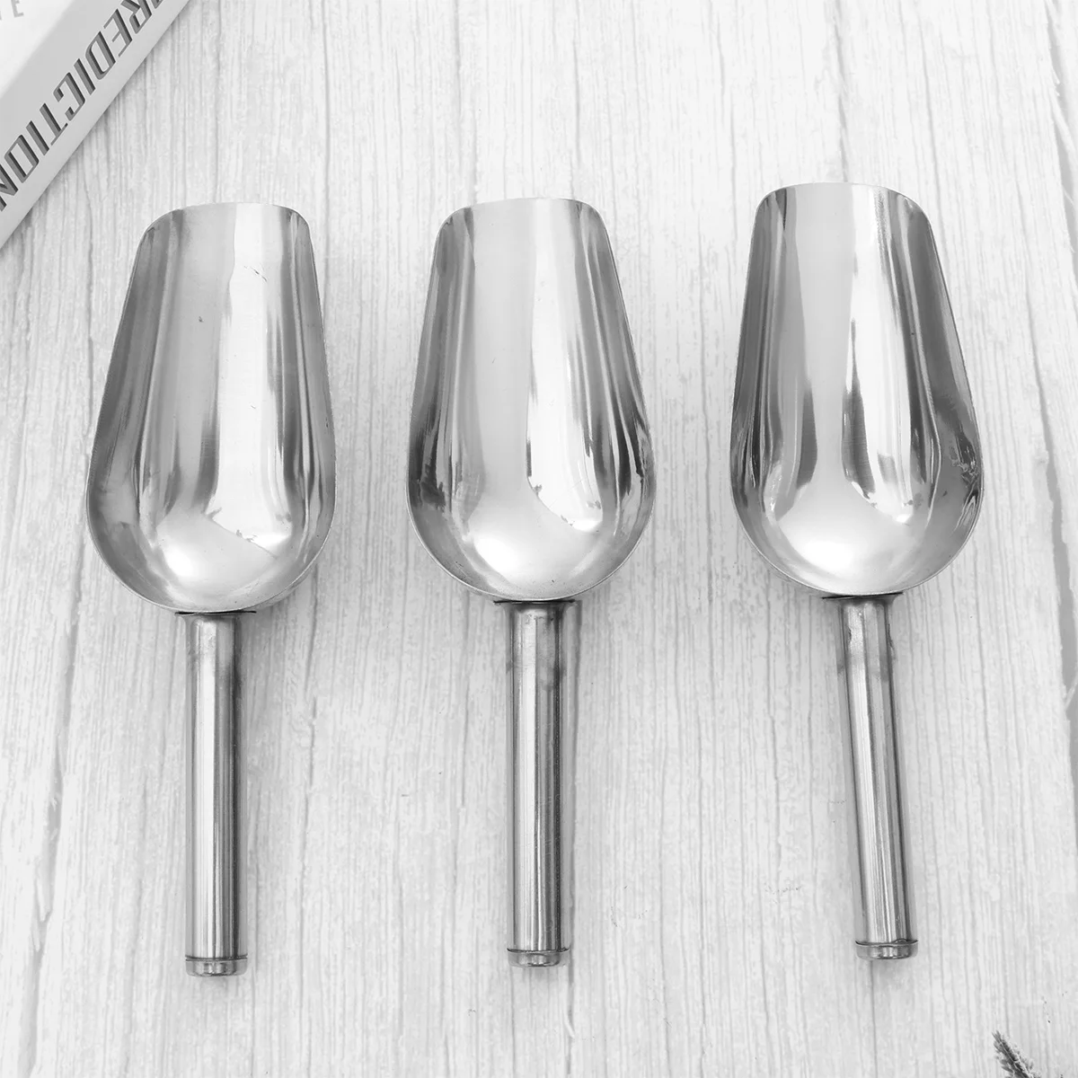 

1Pcs Stainless Steel Ice Scoop Multi-Function Grain Shovel for Rice Beans Flour Candy Dessert Food Service Party Wedding Buffet