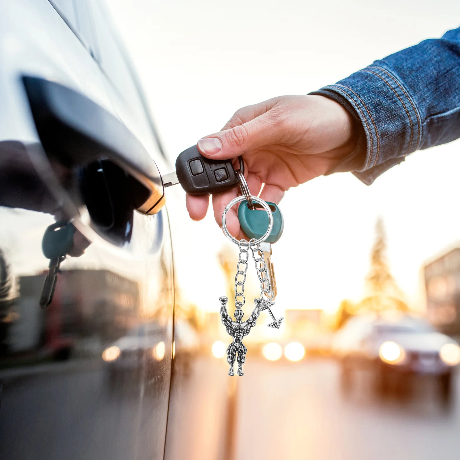 

Dumbbell Keychain Pendant Fitness Sports Key Ring For Men Women Bag Backpack Gym Accessory Decor Gift