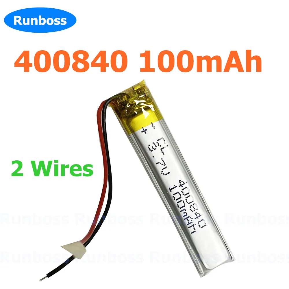 1-10pcs 3.7V 100mAh 400840 400838 Lithium Polymer Battery For mp3 Fluorescent stick Bluetooth earphones scanning translation pen