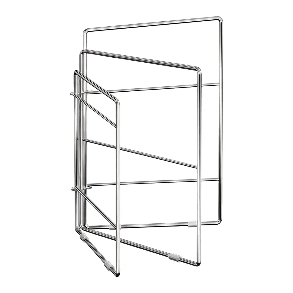 Foldable Stainless Steel Dish Towel Holder with Three Distinct Hanging Sections for Efficient Kitchen Towel Use