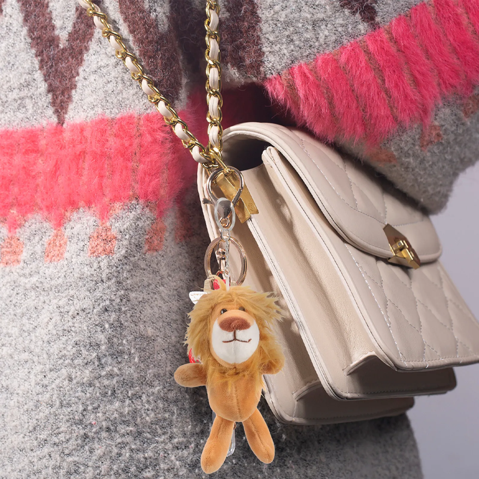 

Lion Keychain Cartoon Soft Bag Charm Key Chain Pendant Backpack Decoration Cute Kids Gift Accessories Lion