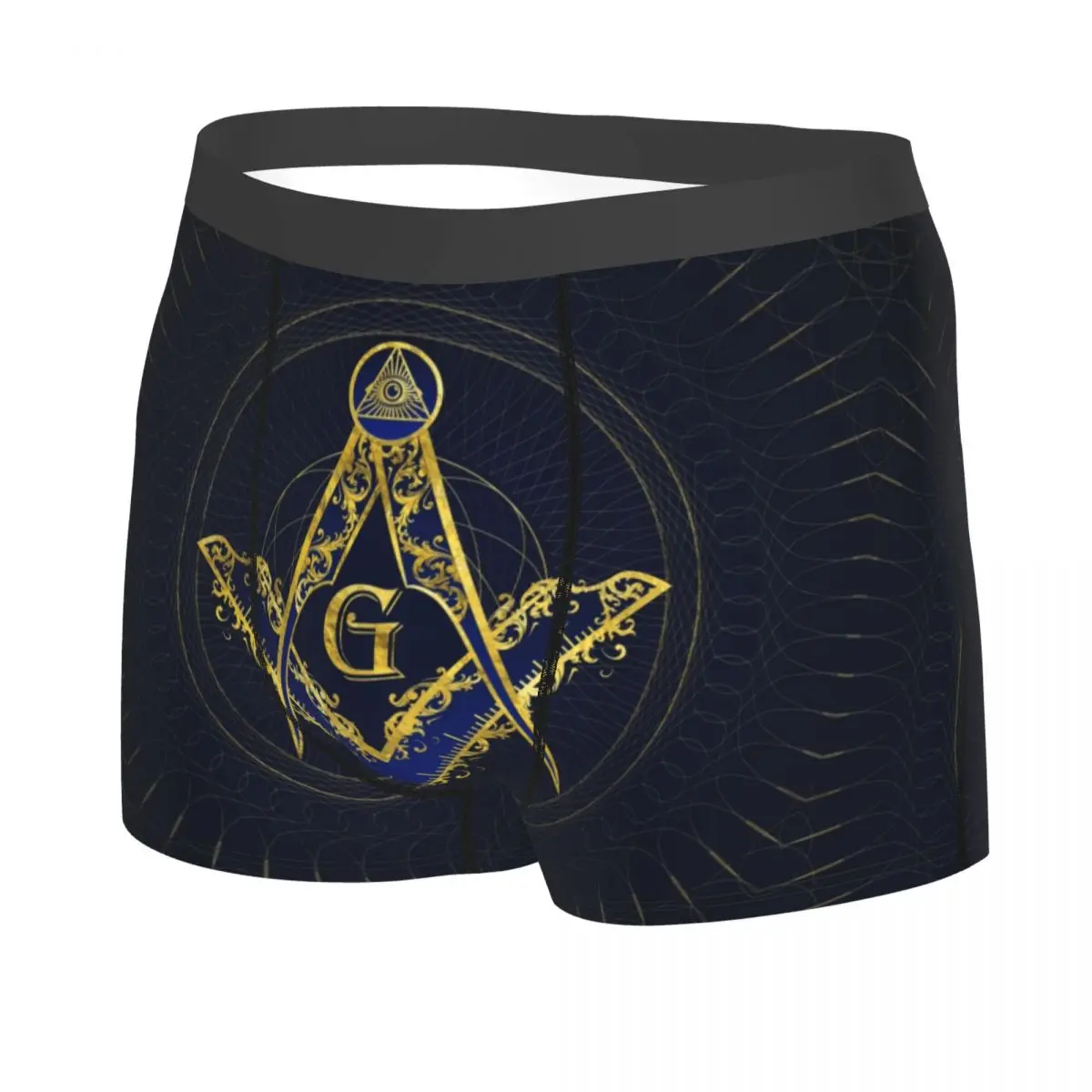 Custom Compasses Freemasonry Symbol Boxers Shorts Men's Masonic Briefs Underwear Novelty Underpants