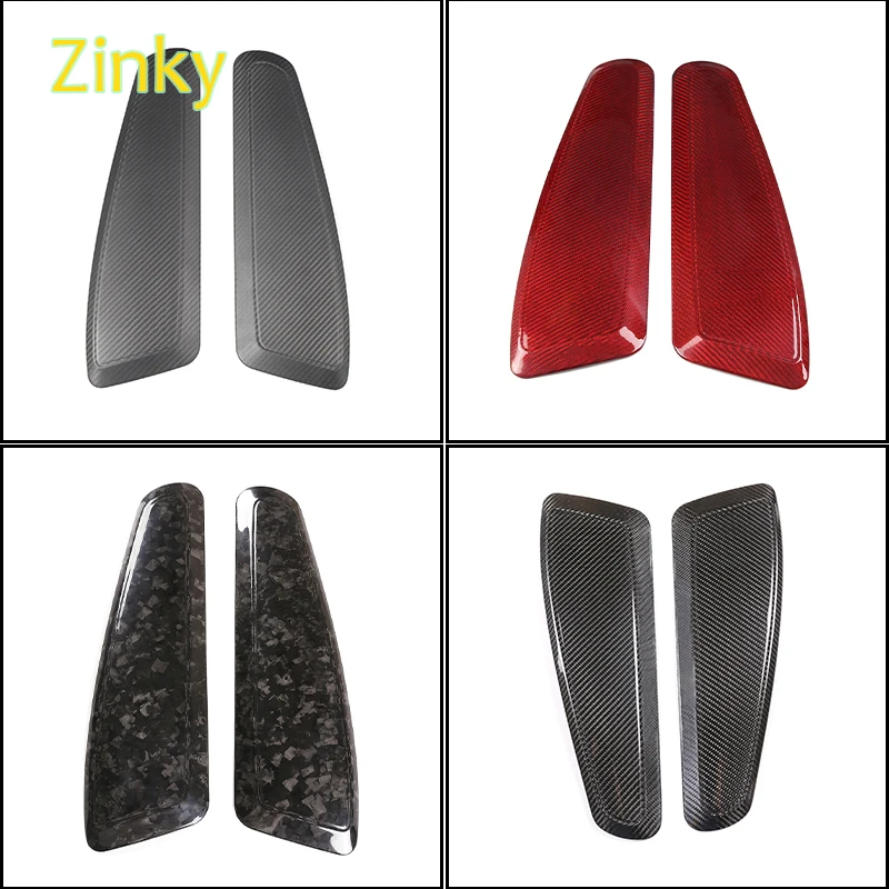 

2x Real Carbon Fiber Seat Side Trim Panel Seat Handle Protective Cover Sticker Fit for Porsche 718 911 2015-2020