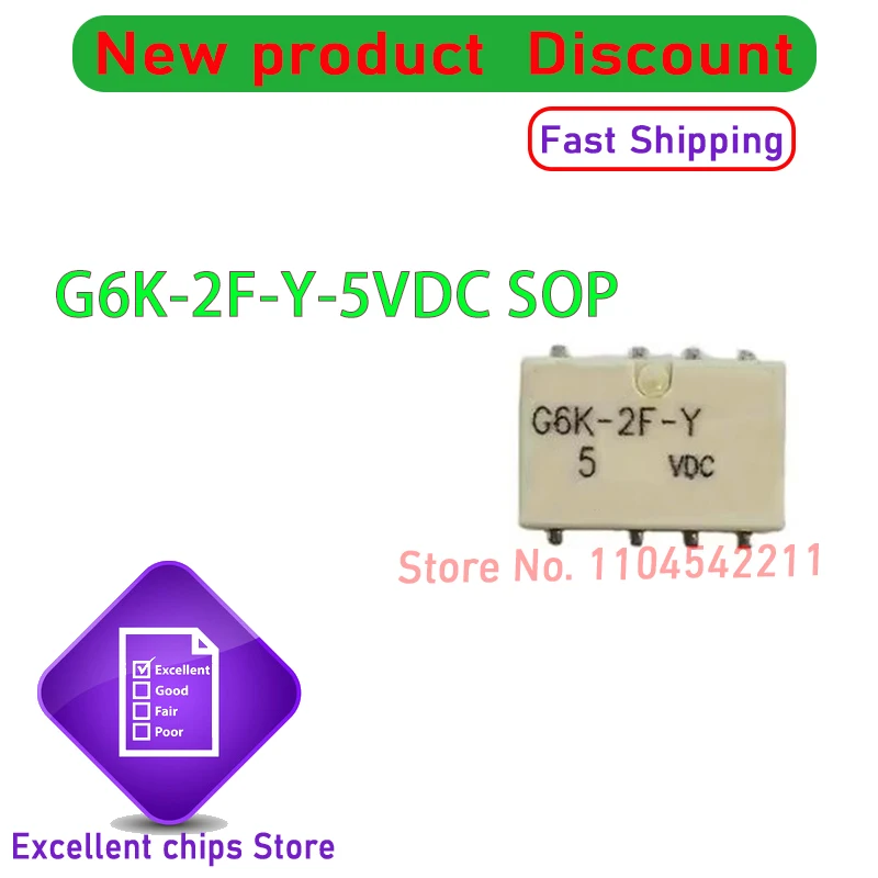 10PCS/LOT G6K-2F-Y-5VDC G6K-2F-Y-24VDC  SOP8 New original