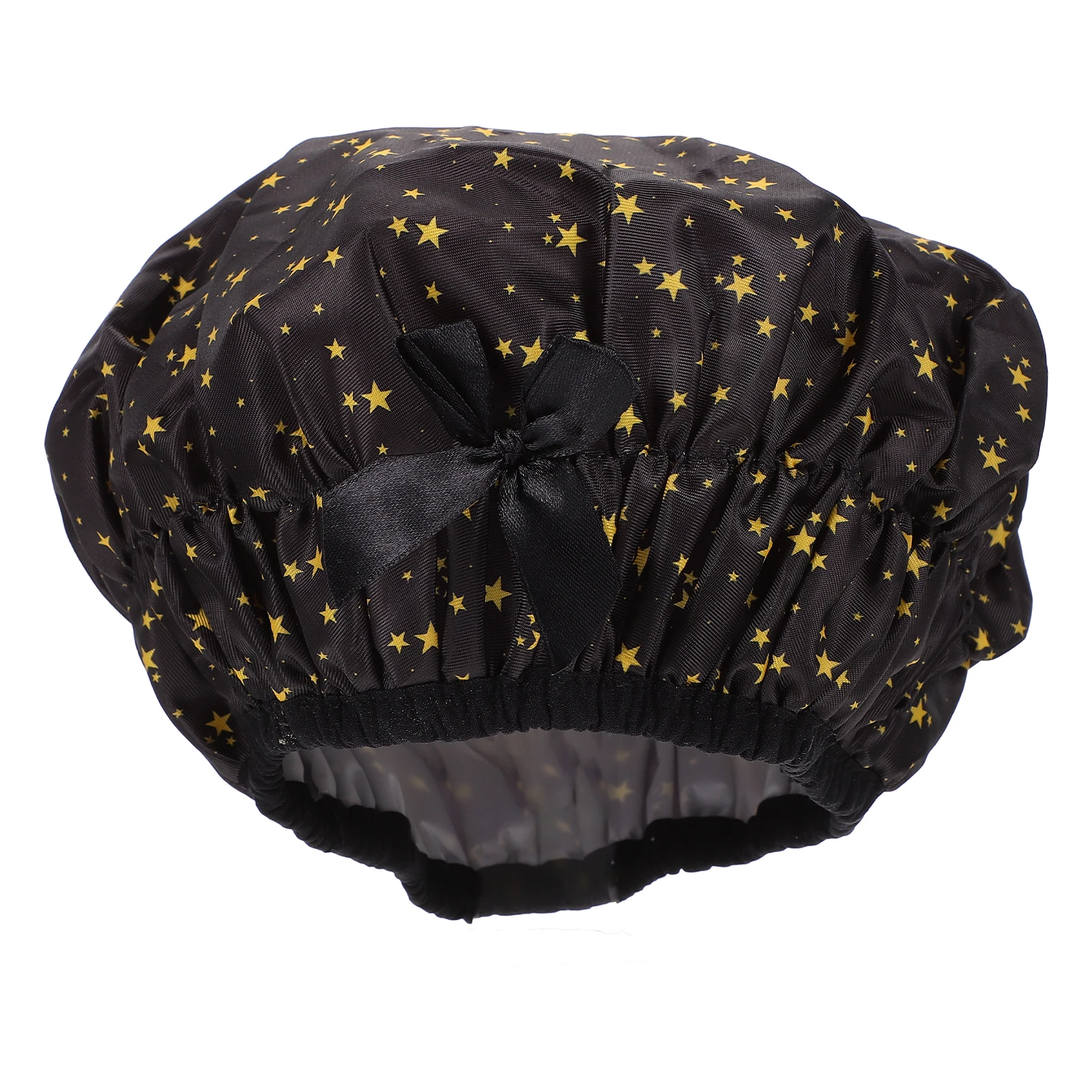 

Women Double Layers Waterproof Bathing Hat Bowknot Sleep Shower Cap Makeup Hair Cover Sleep Hat Shower Cap Elastic Hair Bonnet