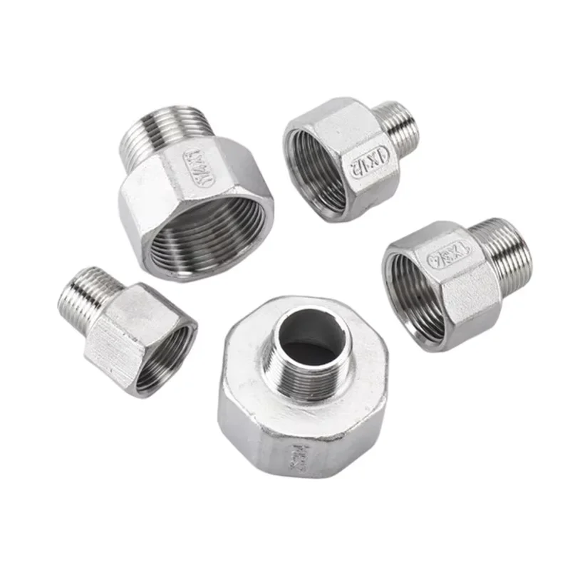 

304 Stainless Steel Hexagon Reducer Direct Adapter Male Thread Female Thread Water Pipe Joint DN15 DN20 DN25 DN32 DN40 DN50 DN60