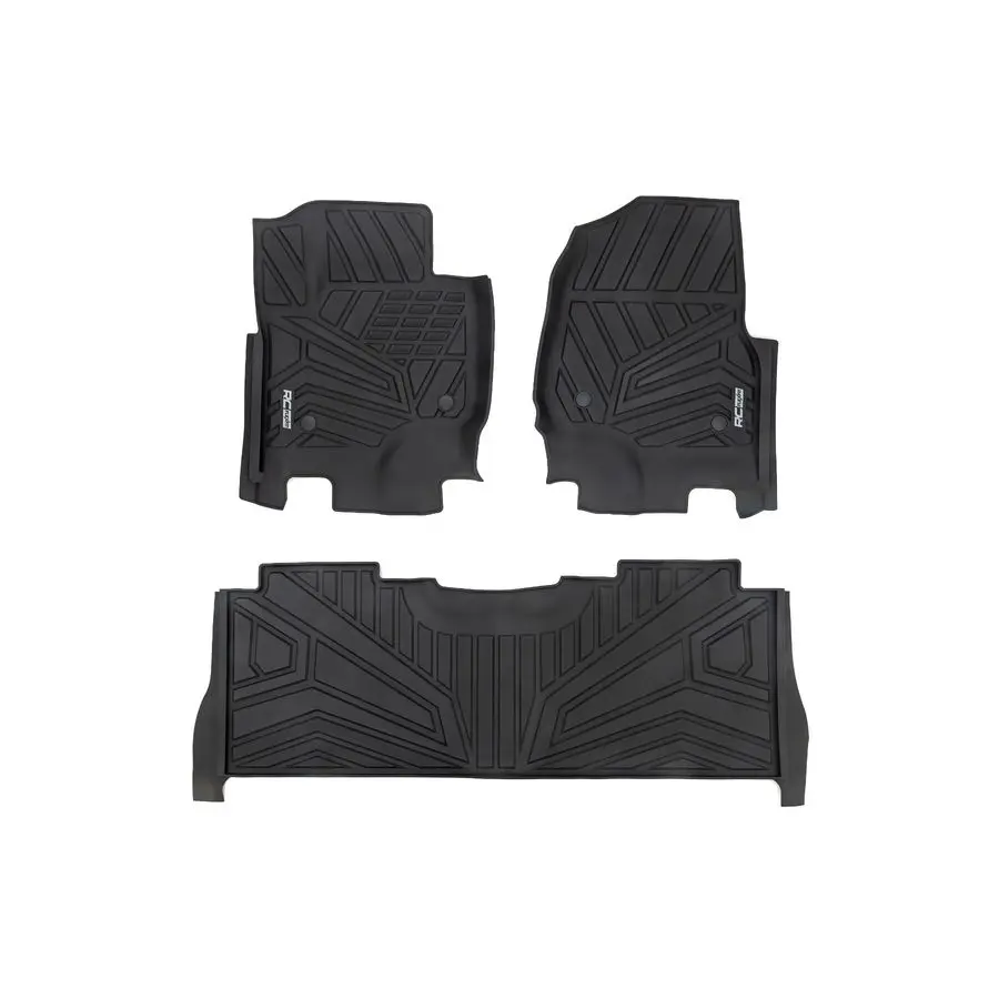 

FlexFit Floor Mats for Ford F250 350 Super Duty 20172025 Crew Cab Front amp Rear Set, Custom AllWeather NonSlip TPE Liners w Spi