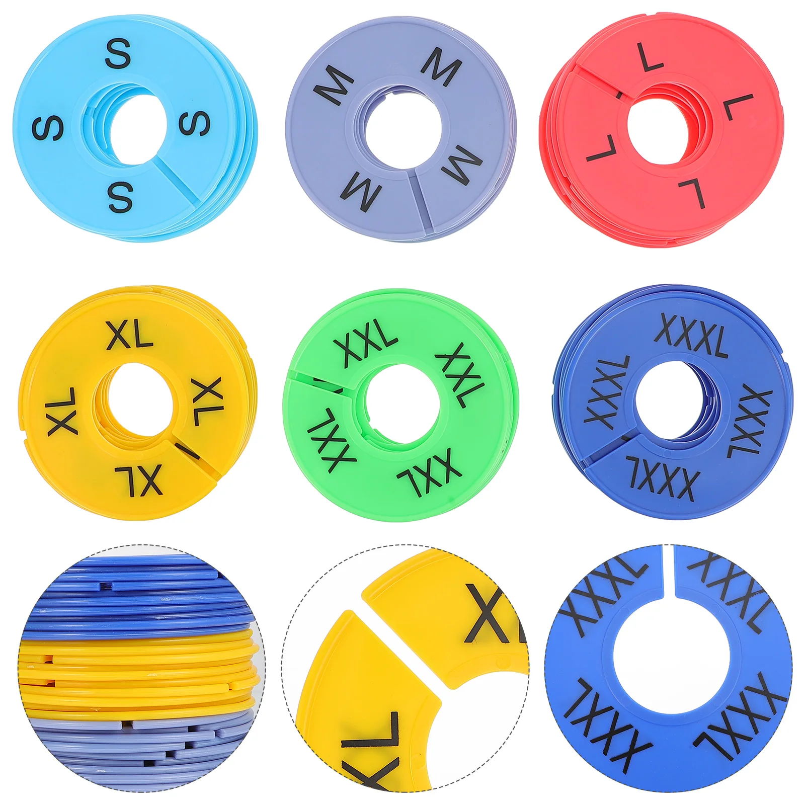 

60pcs Clothing Size Separator Round Plastic Dividers Labels for Home Nursery Closet ganizer Bright Color Easy Find Clothes