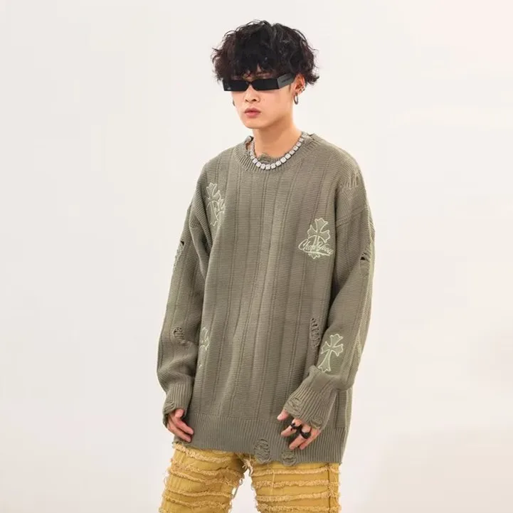 فضفاضة تناسب طويلة Sve تريكو للرجال الخريف الشتاء خمر Sle عادية مريحة تنفس ألياف البوليستر هوديي العرق... #2