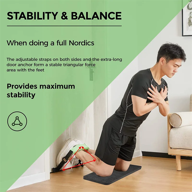 Adjustable Nordic Hamstring Curl Strap Sit-up Auxiliary Belt Squats Nordic Tendon Curl Ab Workout Home Gym Fitness Equipment