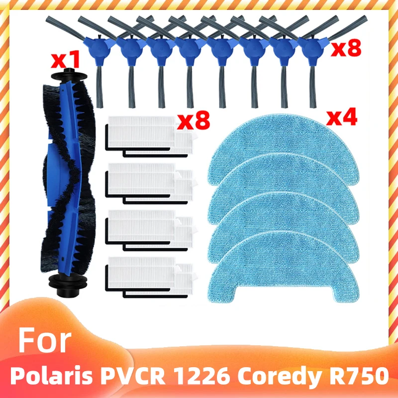 For Polaris Pvcr 1226 3200 Coredy R550 R500+ R600 R650 R750 D400 Robot Vacuum Cleaner Parts Main Side Brush Hepa Filter Mop Rag