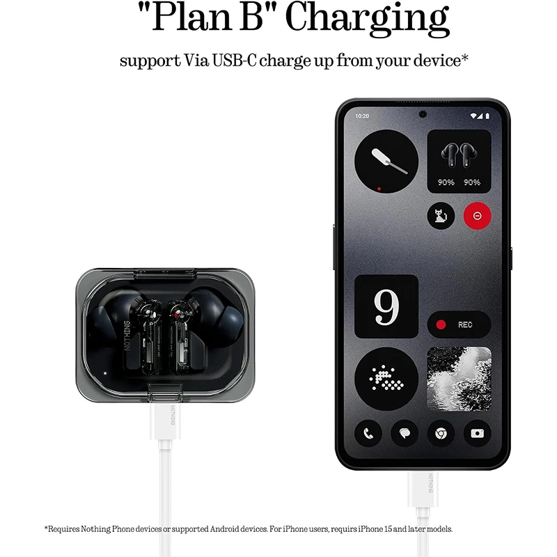Nothing Ear (a) Auriculares Inalambricos Bluetooth con Integración de ChatGPT, Cancelación de Ruido Activa, Algoritmo de Mejora de Graves y hasta 42,5 Horas de Reproducción 8