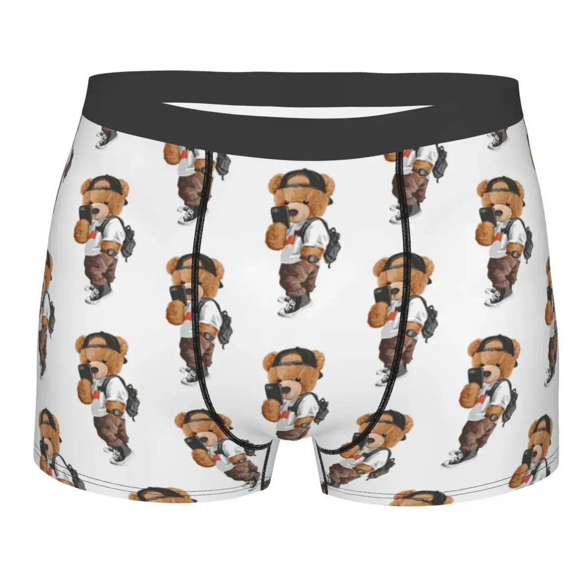 Men Bear Take A Picture Boxer Briefs Shorts Panties Soft Underwear Homme Humor Underpants