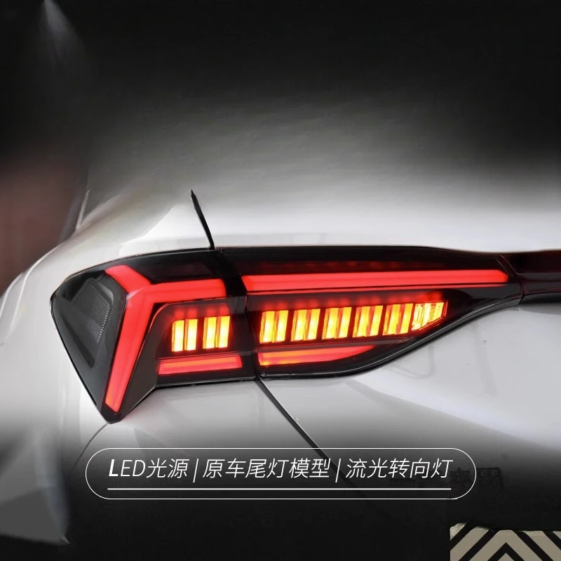 Suitable for Toyota Avalon Tail Light Assembly Modified Fishbone Style LED Flowing Turn Signal Through-Type Rear Tail Light