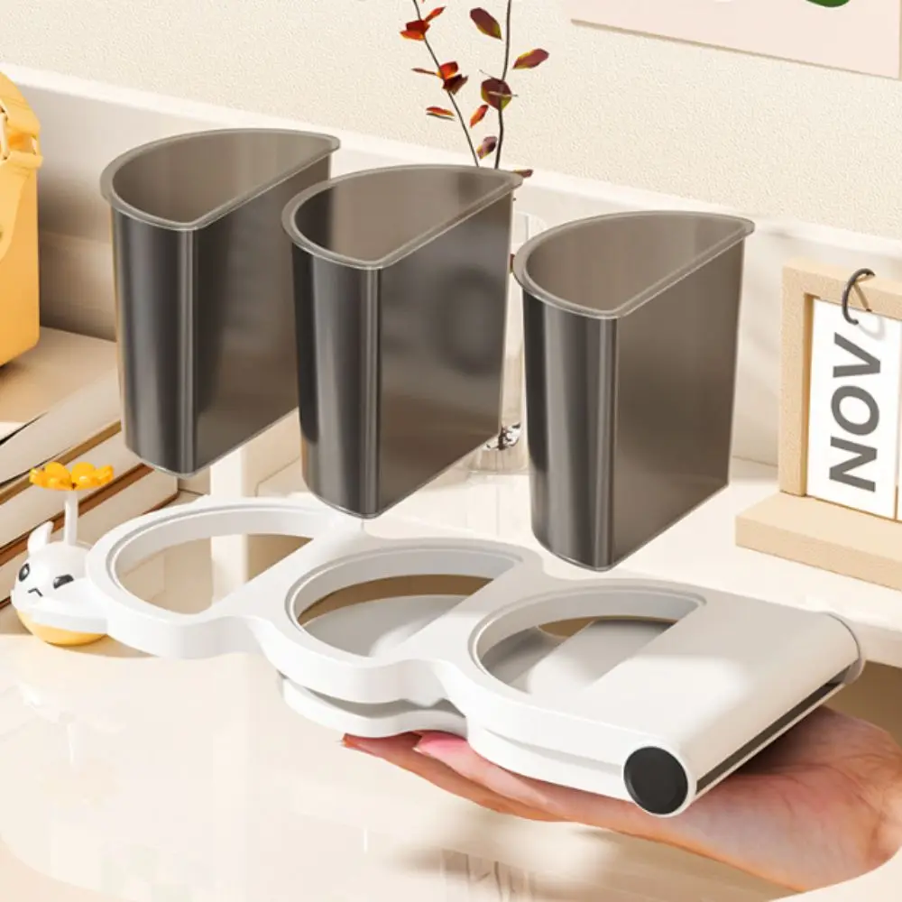 Three Layer Desktop Pen Organizer Large Capacity Detachable Desk Organizer Holder Plastic Slant Insert Multilayer Pen Holder
