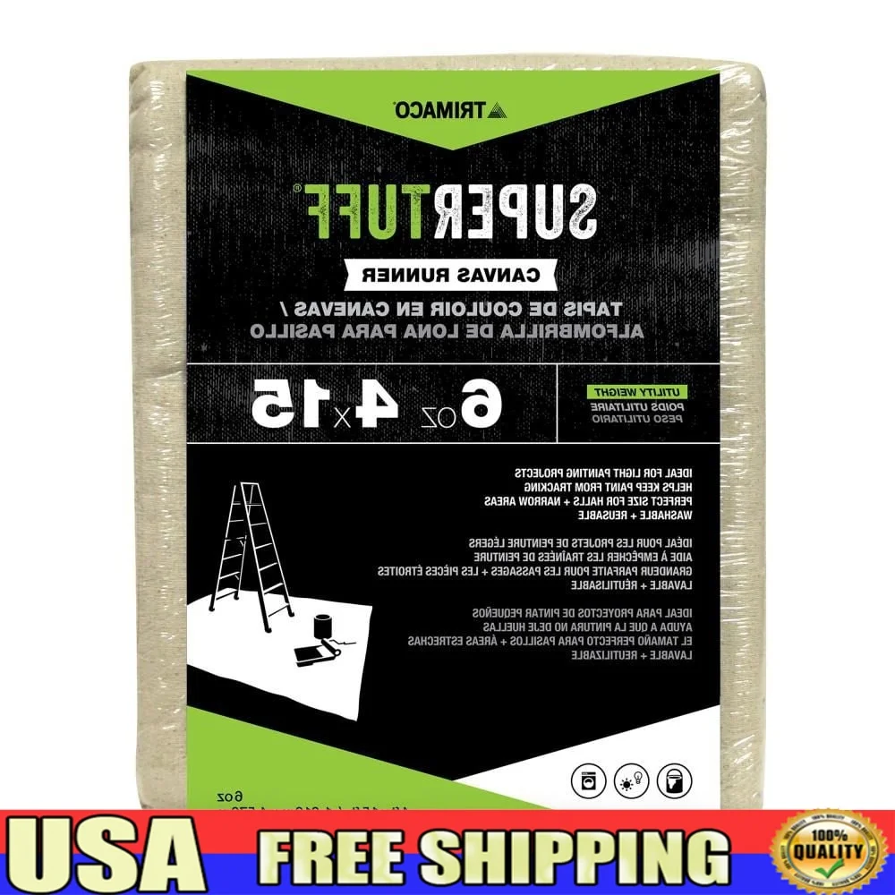 

Универсальный вес, холст, ткань для падения, 4 x 15 футов, моющаяся многоразовая живопись, чистка, сделай сам, ремесленные проекты, прочная пылезащитная ловушка