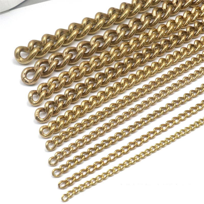 1 Meter Solid Brass Twisted Chain Keychain Wallet Chain Metal Leather Craft Bag Strap Chain Jewelry Making Accessories