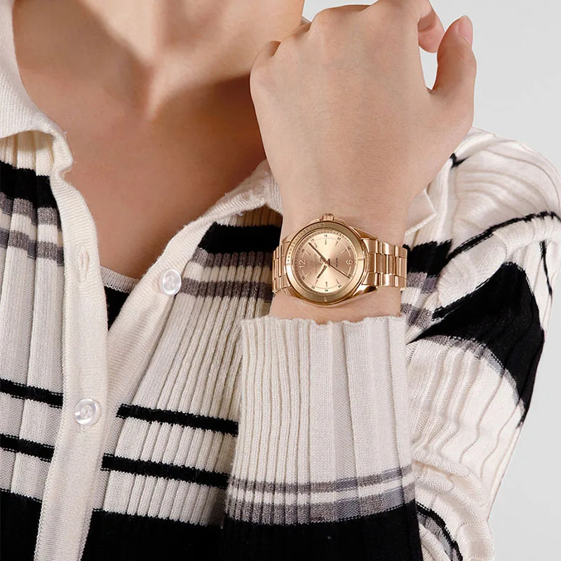 

NAVIFORCE 2025 Роскошные модные женские часы 30 м водонепроницаемые кварцевые часы из нержавеющей стали с браслетом наручные часы для девочки подарок