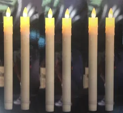 Yellow light Dancing Moving wick Led Taper bougie tealight Dipped Wax Candlestick Battery operated Candles Wedding table Decor