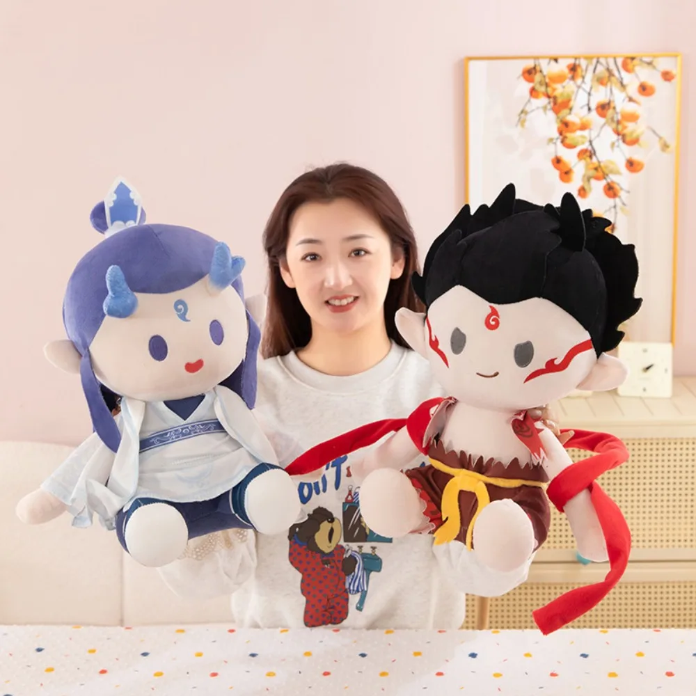 لعبة MINISO Nezha Ao Bing القطيفة اللطيفة المحشوة بالرسوم المتحركة من القطيفة لتزيين غرفة الدمية للأولاد والبنات هدية مفاجئة وسادة أريكة #4