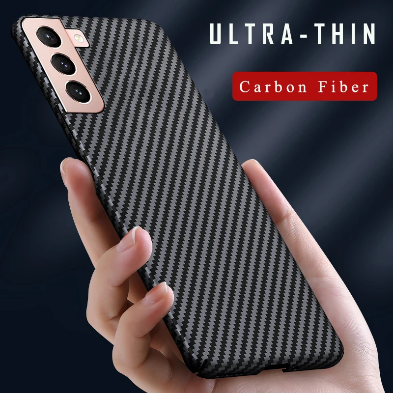 Luxury Carbon Fiber Skin UltraThin Case for Samsung S24 S23 S22 S21 Plus Note20 Ultra S20 FE Shockproof Matte Hard PC Cover