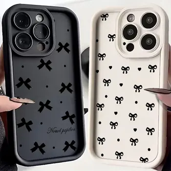 高級レーザーシルバー弓ノット電話ケース Xiaomi Redmi 注 13 12s 12 11 10 9s 9 8 7 プロプラス 4 グラム 5 グラムソフト TPU バックカバー