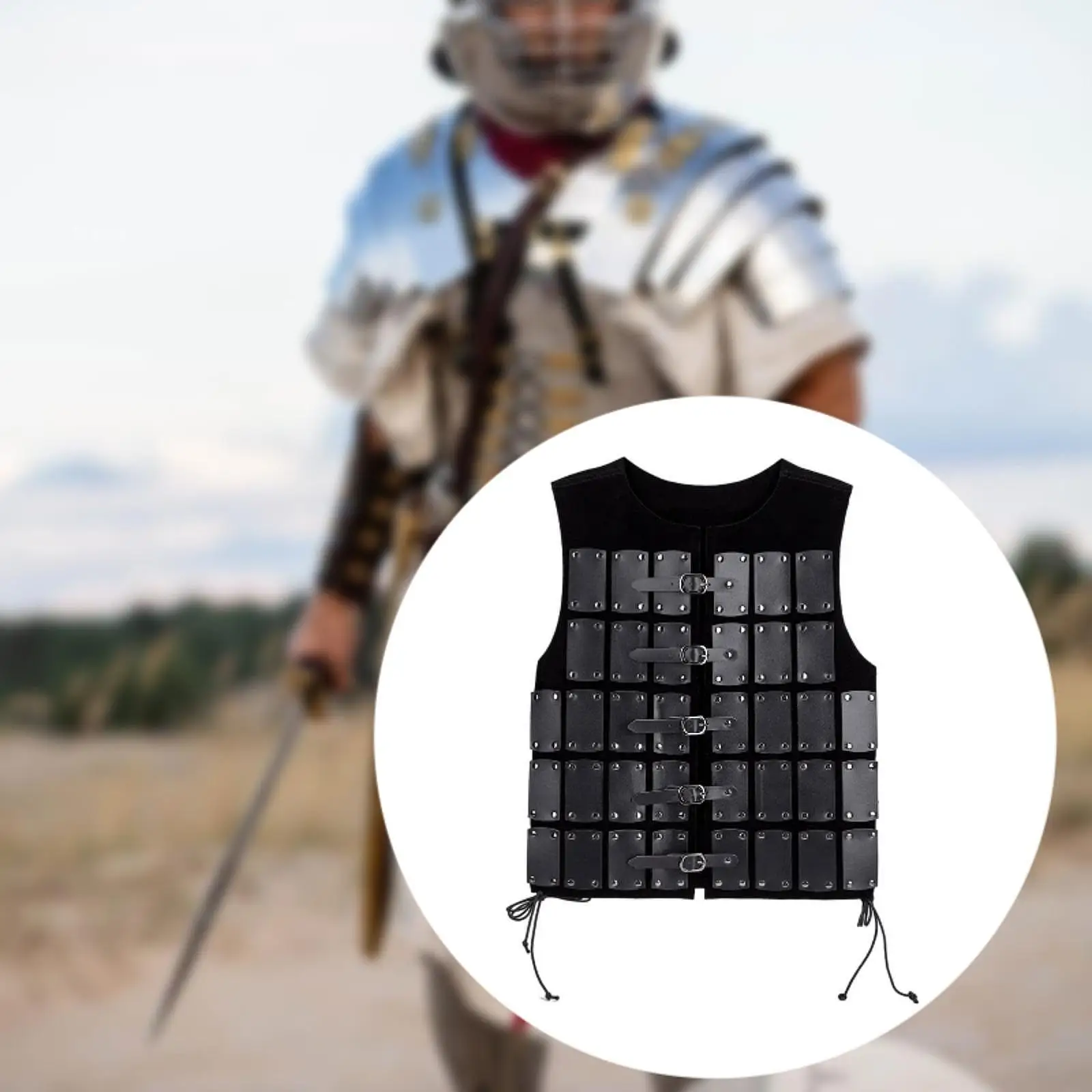 

Medieval Chest Armor Studded Gothic Knight Vest Top Steampunk Breastplate for Party Cosplay Halloween Role Playing