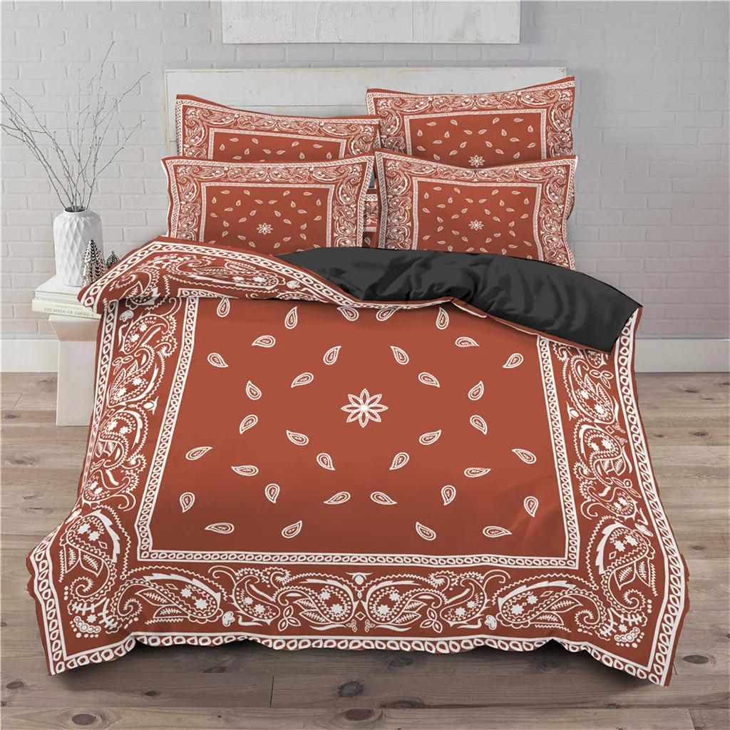 Paisley Bandanna Printpolyester Duvet Flowers Abstract Bedding Set Bedroom Decor Comforter Cover Single Double King Bedclothes