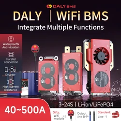 DALY WIFI SMART BMS LiFePo4 4S 12V 8S 24V 12S 36V 16S 48V 24S 72V Li-ion 3S 6S 7S 13S 14S 16S 17S 20S 21S For Lithium  Battery