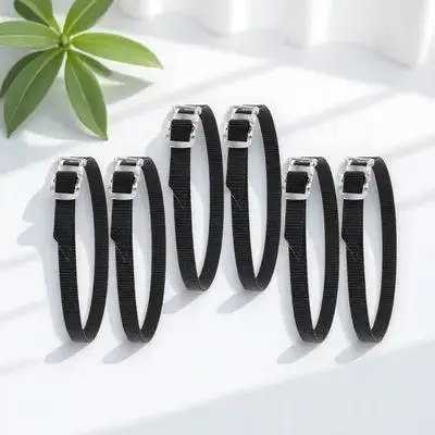 

6 Pcs Pedal Straps Toe Bike Accessories Elastic Clip Black Exercise Fitness