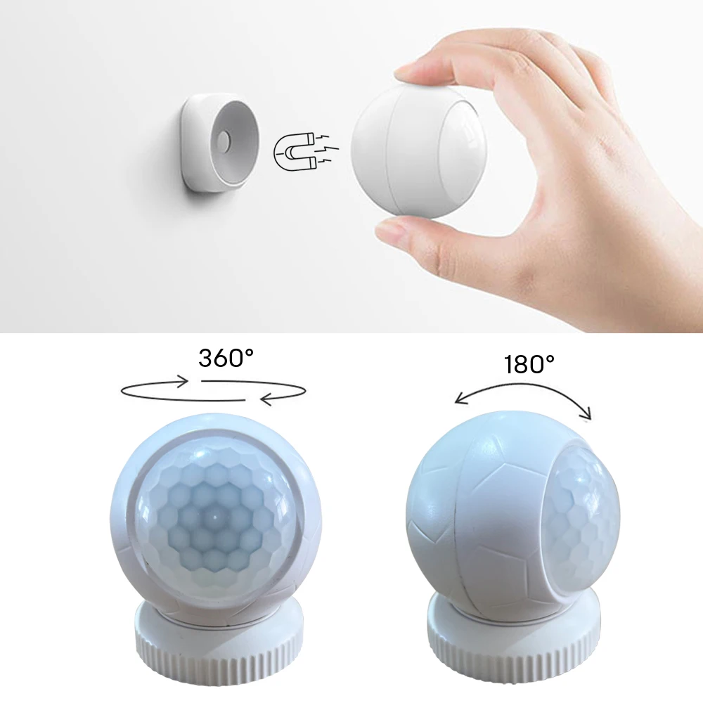 Tuya Zigbee Smart PIR Motion Sensor Detector with Magnetic Base 360° Rotating Human Body Movement Detection Home Security Alarm