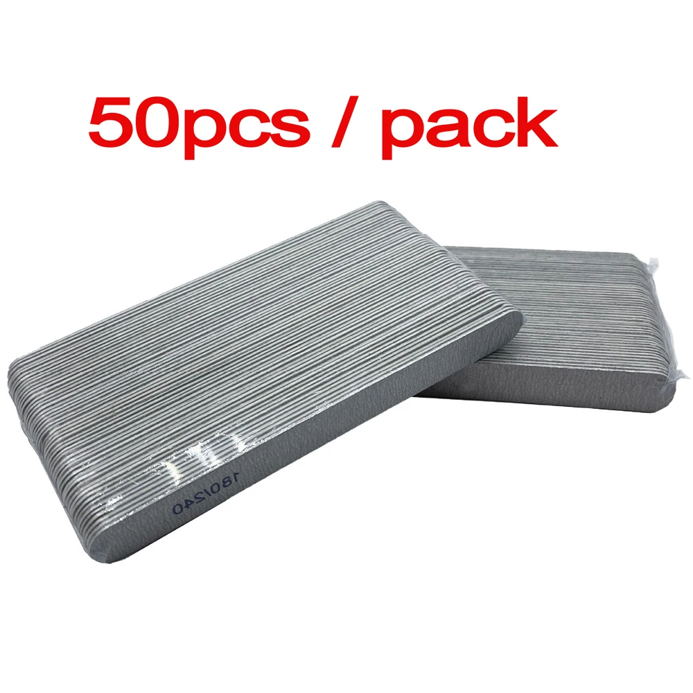 

50Pcs Strong Nail File Wooden Washable Sandpaper Sanding Buffer 180 240 Nail File Nail art Accessories Gel File For Manicure