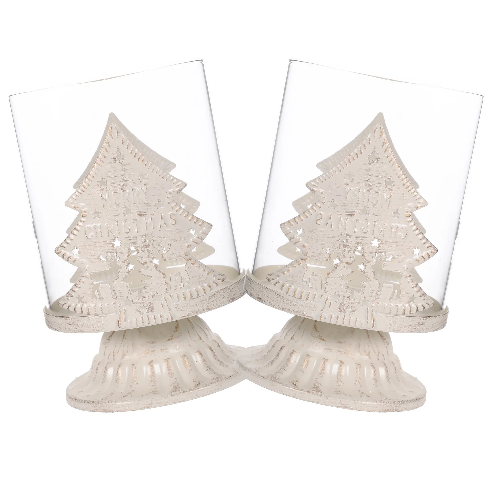 2 قطعة رف عيد الميلاد الأنيق لزينة سطح المكتب حامل شموع عيد الميلاد لحامل إنشاء الجو الدافئ #5