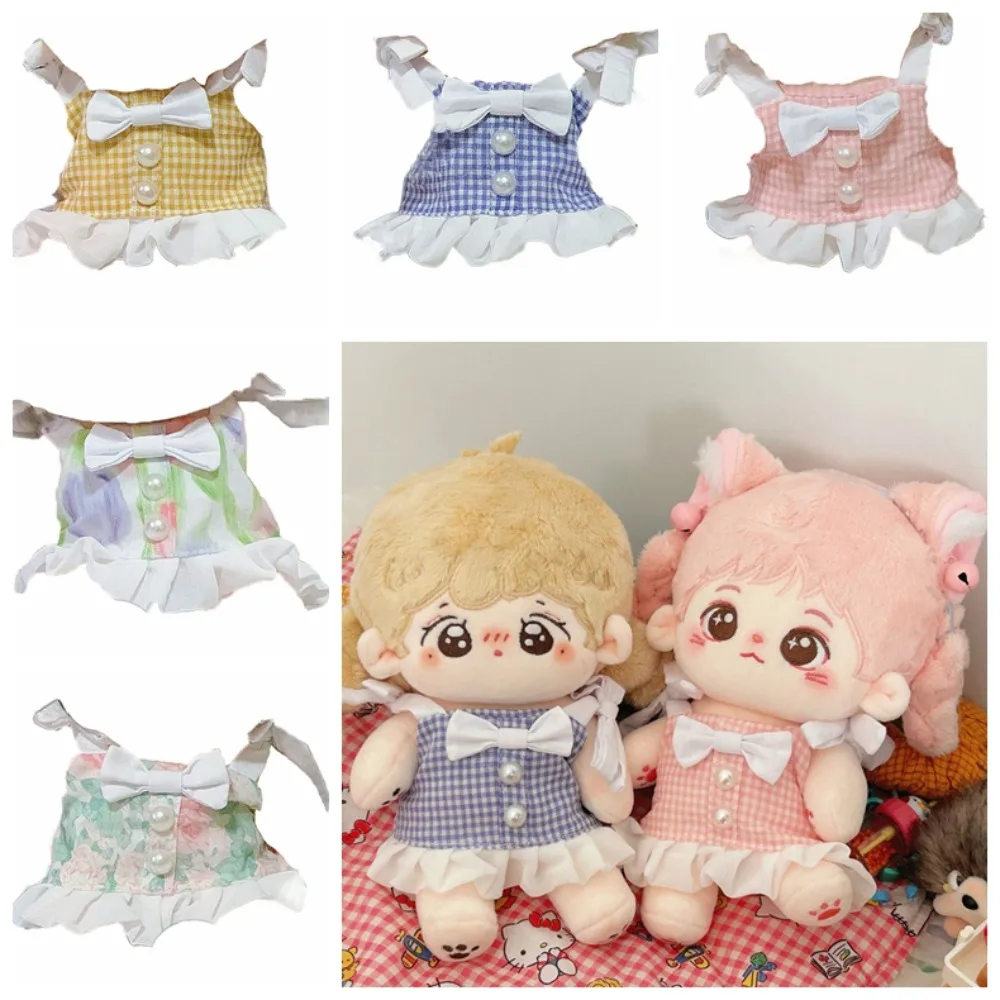 

Camisole Skirt 20cm Cotton Doll Dress Bow Knot Tulip Plush Toy Clothes Pearl Academic Style Cotton Dolls Clothes