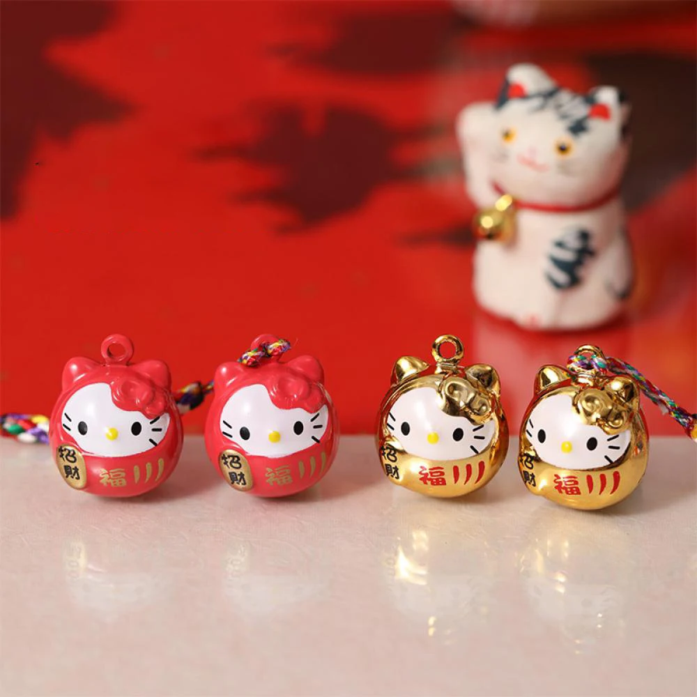 

Japanese Style Hello Kitty Lucky Cat Bell Cartoon Lucky Bell Mobile Phone Car Accessories Pet Collar Accessories Toys Gift