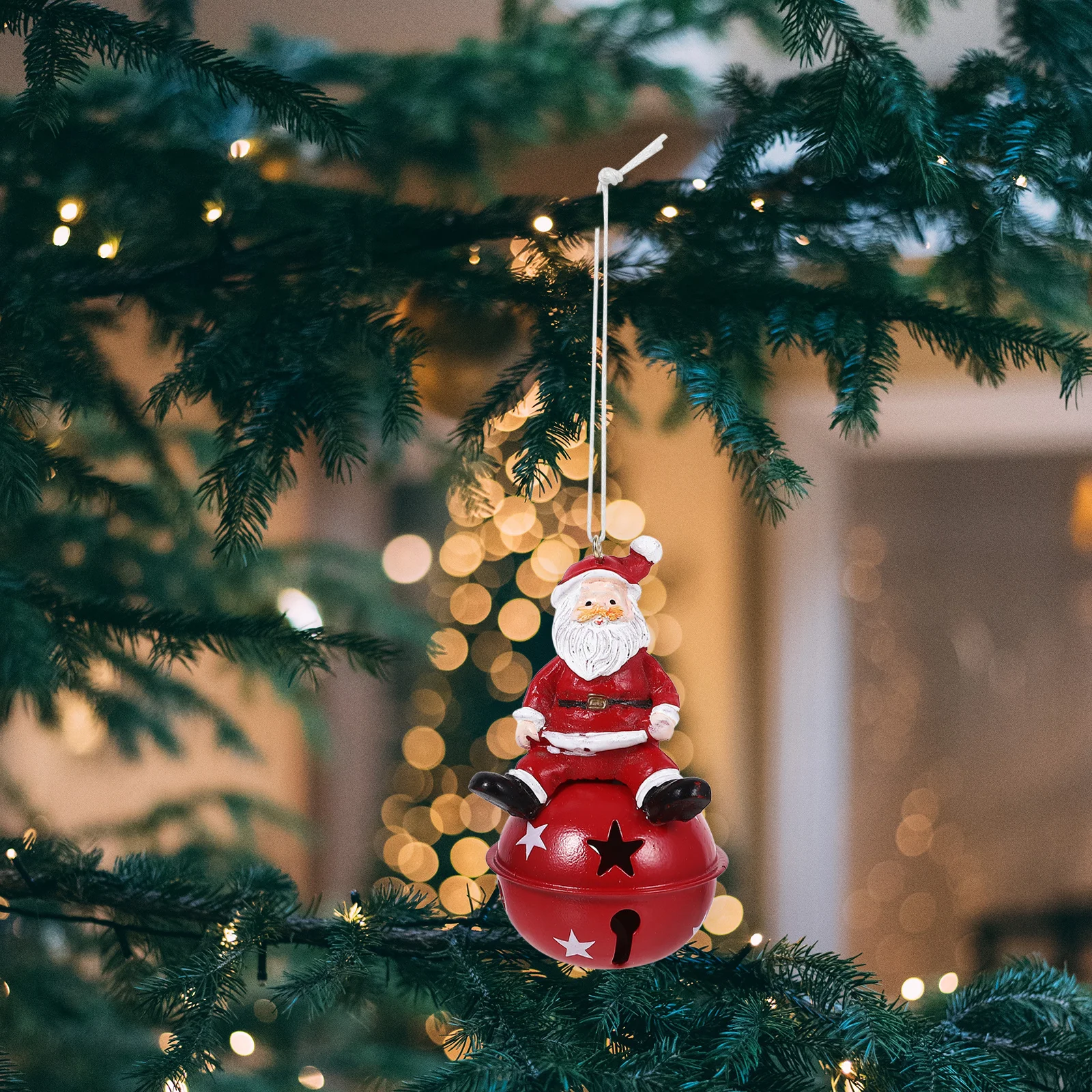 

Christmas Bell Santa Claus Bell Hanging Pendant Resin Ornament for Xmas Tree Holiday Party Decor Xmas Tree Hanging Ornaments