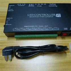 K16 K8 T8K  8/16 Ports Programmable Pixel Fantasy LED Controller for ARTNET Matrix DMX512 WS2812B WS2811 RGB LED Strip Lights