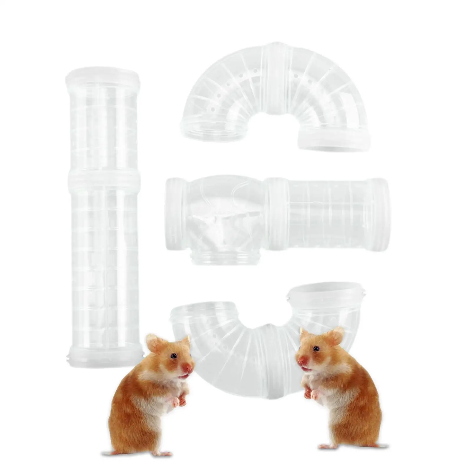 Hamster Tube Set 8Pcs Curved Pipe Pet Cage Tunnel Hamster Exercise Toys for Hamster Small Animals Small Pet Toy Cage Accessories