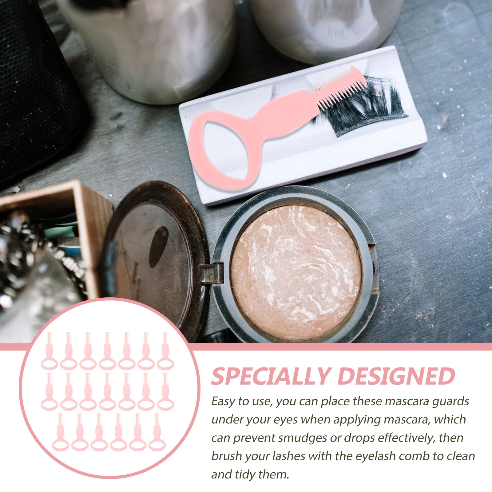 

20pcs Mascara Shield Brush Reusable Pp Material For Eyelash Perm Makeup Portable Tool Makeup Mascara Applicator Guide