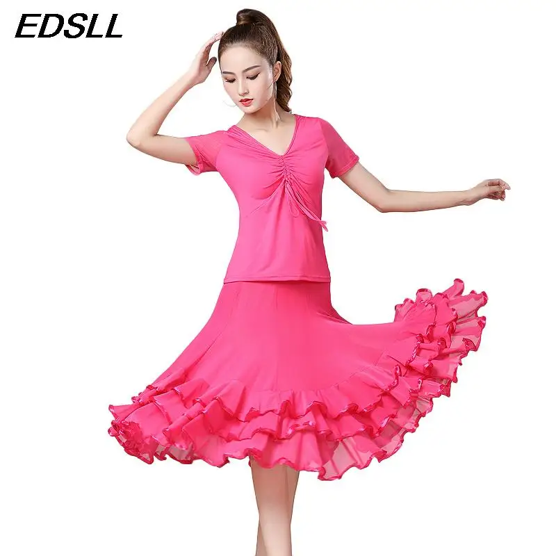 Latin Dance Erwachsene Tanz Praxis Kostüm Frauen Walzer Tango Modern Dance Training Anzug Großen Rock Dance Performance Kostüm